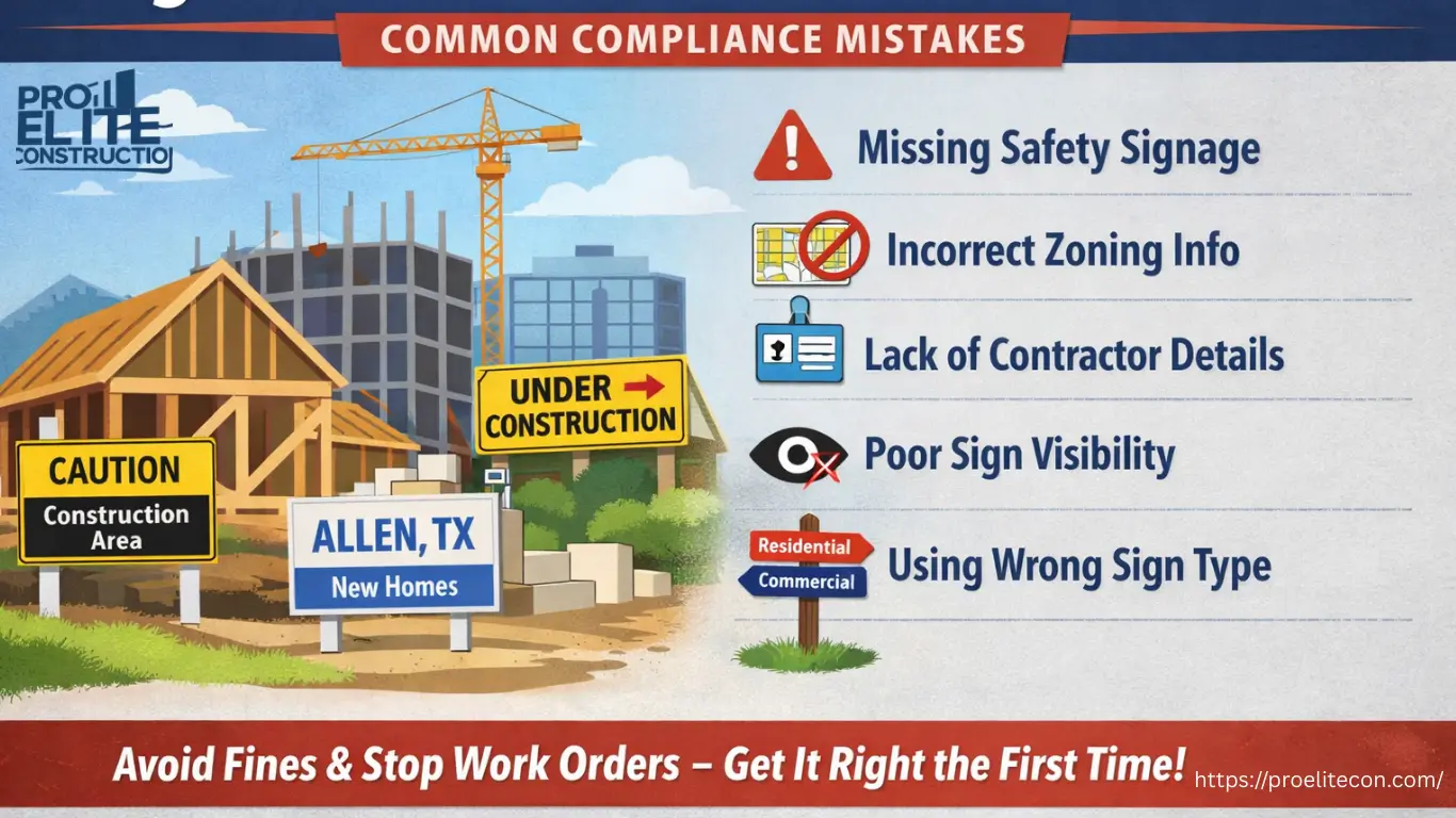 Signs for Construction Sites in Allen TX for Common Compliance Mistakes